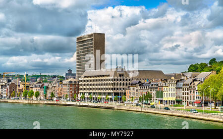 Avis de Liège, une ville sur les rives de la Meuse en Belgique Banque D'Images