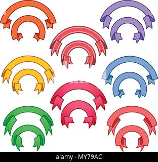 Ensemble de rubans, bandes colorées ronde collection de bannières, vector illustration Illustration de Vecteur