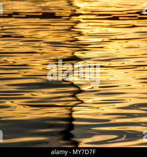 Seascape, de rides sur la surface de l'eau, lumière du soir, résumé, image de fond Banque D'Images
