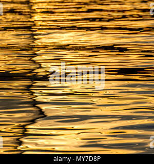 Seascape, de rides sur la surface de l'eau, lumière du soir, résumé, image de fond Banque D'Images