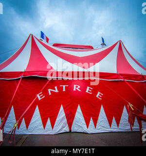 Entrée privée, tente de cirque, France Banque D'Images