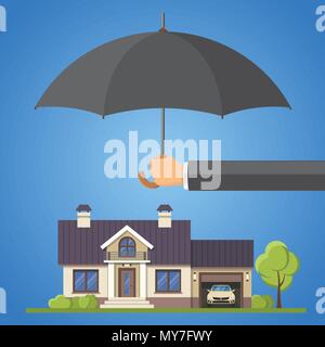 Concept de protection de la propriété Illustration de Vecteur