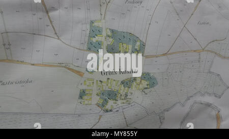 . Anglais : Kosice, plan cadastral 1841 Čeština : Kosice, katastrální mapa 1841 . 1 août 2015. Ne sait pas - travaux publics ; photo par moi. 302 plan cadastral 1841 Kosice Banque D'Images