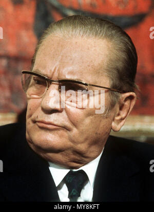 Le Président yougoslave Josip Broz Tito (photographie prise le 17 avril 1973). Le fondateur de la Yougoslavie communiste est mort le 4 mai 1980. Dans le monde d'utilisation | Banque D'Images