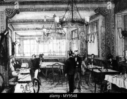 . Anglais : une gravure de Le Café Procope au XIX trimestre à Paris. 1er janvier 1900. Goldner 18 une gravure de Le Café Procope au XIX trimestre à Paris Banque D'Images