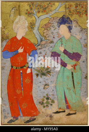 . Anglais : un prince et Page, ca. 1540, Tabriz, British Museum . 19 novembre 2015. Mir Sayyid Ali 18 UN Prince et Page, ca. 1540, Tabriz, British Museum Banque D'Images