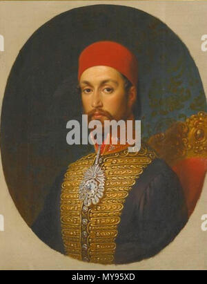 . Anglais : portrait de "Sultan Abdulmecid ; huile sur toile encadrée . Date inconnue. Konstantin Johannes Franz Cretius 20 Abdulmejid1 Banque D'Images