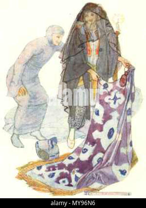 . Anglais : Arabian Nights Images - A. E. Jackson The Arabian Nights, avec 24 planches en couleurs par A. E. Jackson, a été publié par Ward, Lock& Co. Limited, Londres, dans le cadre de la série "soleil" de livres pour enfants. Pas de date, je pouvez trouver sur celui-ci, mais il existe une autre version de l'ouvrage du même auteur avec 48 planches en couleur par le même artiste, datée du 1920, donc la mienne est probablement de la même période. Bien que les images sont assez frais, je ne me sens pas obligé d'obtenir la version du 48-plate parce que celui que j'ai comprend déjà notre ami Morgiana (à droite), sous-titrée "orgiana dansé avec Banque D'Images