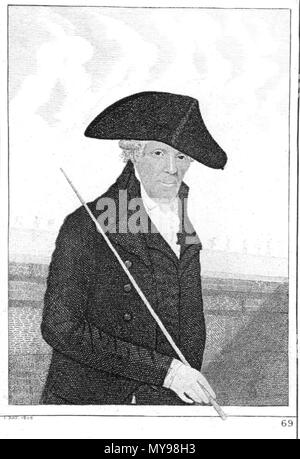 . Anglais : Dans cette caricature de bois avec sa canne, Kay a capturé son comportement gentiment . 28 février 2014, 09:38:09. John Kay ; Hugh Paton 30 Alexander (Sandy) Bois Lang caricaturé par John Kay Banque D'Images