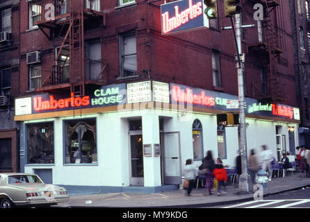 1986 Umberto's Clam House, Little Italy, NEW YORK, USA Banque D'Images