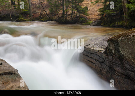 Le bébé sur le canal de la rivière Pemigewasset dans Franconia Notch State Park de Lincoln, New Hampshire pendant les mois de printemps. Cet élément naturel est loc Banque D'Images