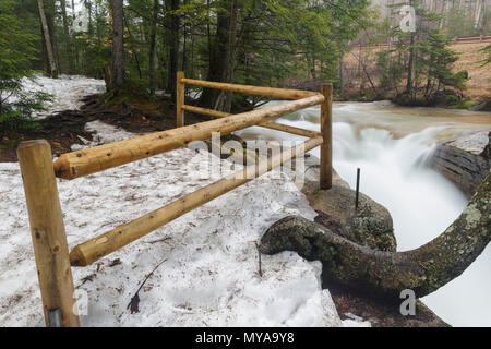 Le bébé sur le canal de la rivière Pemigewasset dans Franconia Notch State Park de Lincoln, New Hampshire pendant les mois de printemps. Cet élément naturel est loc Banque D'Images