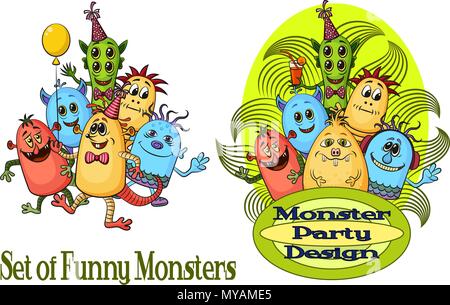 Groupe de monstres Cartoon Illustration de Vecteur