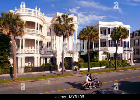 Hôtels particuliers le long de la batterie, Charleston, Caroline du Sud, USA Banque D'Images
