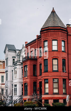 Les maisons en rangée dans Capitol Hill, Washington, DC Banque D'Images