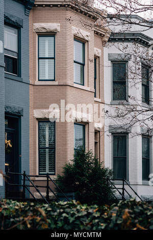 Les maisons en rangée dans Capitol Hill, Washington, DC. Banque D'Images