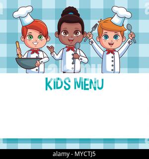 Modèle de menu pour enfants Illustration de Vecteur