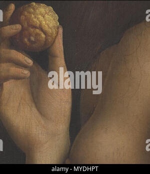 . Détail de l'aube de l'extrême droite de la moitié supérieure de la partie intérieure du retable Ghen. début années 1430. Jan van Eyck 172 Eve Gand van Eyck(A) Banque D'Images