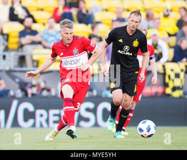 Columbus, Ohio, USA. 6 juin 2018 : le milieu de terrain Bastian Schweinsteiger Chicago Fire (31) gère la balle contre SC Columbus Crew de Columbus, OH, USA. Brent Clark/Alamy Live News Banque D'Images