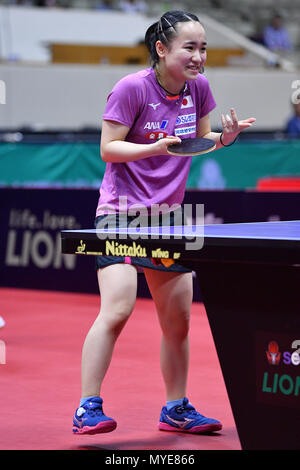 Kitakyushu (Japon). Credit : MATSUO. 7 juin, 2018. Mima Ito (JPN) Tennis de Table : 2018 World Tour de l'ITTF, LION Japon Ouvrir Session de formation officielle à Kitakyushu Kitakyushu Général Gymnasium à Kitakyushu (Japon). Credit : MATSUO .K/AFLO SPORT/Alamy Live News Banque D'Images