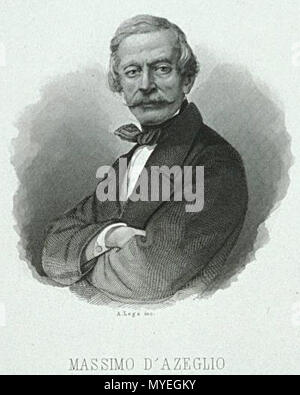 . "Ritratto di Massimo D'Azelio' ridotto, litografia . vers 1875. Achille Lega 22 Achille Lega - Ritratto di Massimo D'Azelio - Litografia - 1874 Banque D'Images