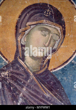 . Македонски : Фрески Црквата во "Св. Софија" во Охрид English : peintures à l'église Sainte-Sophie à Ohrid, Macédoine Русский : Фрески церкви св. София, Oхридская Македония . 11e siècle AD. 195 inconnu des fresques de l'église Sainte-Sophie d'Ohrid en 071 Banque D'Images