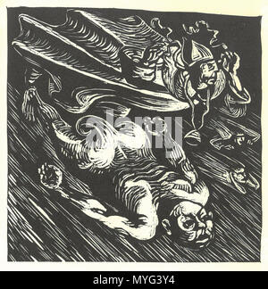 . Deutsch : 9. Holzschnitt aus dem Buch mit Holzschnitten "Walpurgisnacht" von Ernst Barlach nach dem Text aus Goethes Faust I . 1922/23. Ernst Barlach (1870 - 1938) Goethe,215,Barlach Walpurgisnacht, Der Bischof Banque D'Images