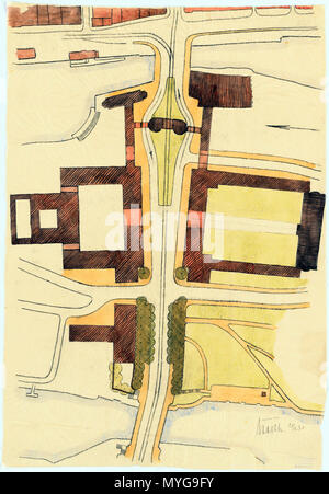 . Deutsch : Erwin Barth (1880-1933), Straßenzug Puppenbrücke- und zwischen Holsten, Lübeck : Freiraumentwurf für den Stadtraum zwischen Holsten- und im Puppenbrücke 1:500 Grundriss, Maßstabsleiste. Aquarelliert Bleistift auf Transparent, 78,80 x 54,50 cm (inkl. Scanrand). Architekturmuseum der technischen Universität Berlin Inv. N° 41218. L'année 1930. Erwin Barth (1880-1933) Description jardin designer allemand Date de naissance/décès 1880 1933 Lieu de naissance/décès Lübeck Berlin Charlottenburg lieu de travail ; le contrôle de l'autorité de Lübeck : Q100653 : VIAF 52786280 ISNI : 0000 0000 8382 8663 UL Banque D'Images