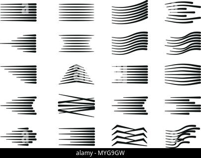 Ensemble de lignes de vitesse on white Illustration de Vecteur
