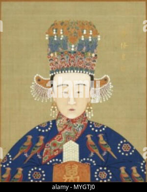 . Le portrait officiel de la dynastie des Ming Imperial Empress . Dynastie des Ming. Peintre de la Chine impériale 109 Dynastie Ming Impératrice XiaoKe Banque D'Images