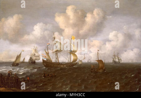 . Anglais : un navire néerlandais avant que le vent . 17e siècle 275 Joachim de Vries - un navire néerlandais avant que le vent Banque D'Images