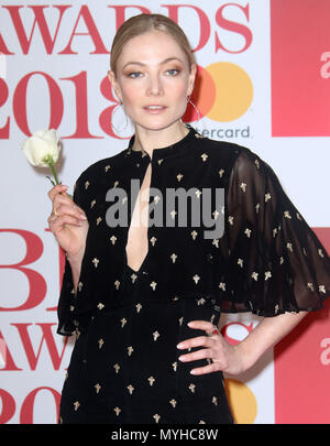 21 févr. 2018 - Clara participant à la Paget BRITS Awards 2018 à l'O2 Arena de Londres, Angleterre, Royaume-Uni Banque D'Images