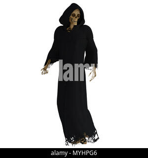 Grim Reaper / Ange de la mort isolé sur blanc. Banque D'Images