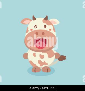 Cute cartoon de vache. Illustration de Vecteur