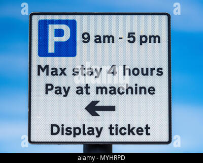 Location Parking Sign - Payez et Affichez Banque D'Images