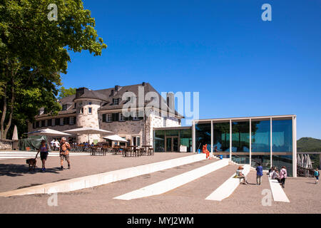 L'Europe, l'Allemagne, sur terrasse, Siebengebirge Drachenfels montagne à Koenigswinter. Europa, Deutschland, auf dem Balkon Siebengebirge Drachenfels être Banque D'Images