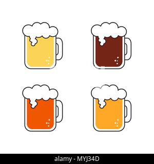 Beer vector icons set Illustration de Vecteur