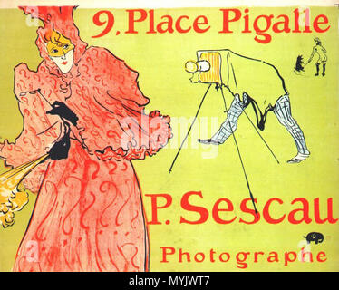 . Le photographe sescau (poster) 1896 Sescau photographe Affiche publicitaire pour le photographe Paul Sescau, lithographie de Toulouse-Lautrec, 1896. 1896. Henri de Toulouse-Lautrec (1864-1901) Noms alternatifs Henri Marie Raymond de Toulouse-Lautrec-Monfa Description affichiste français, lithographe, peintre, artiste et graphiste Date de naissance/Décès Jeu 24 Novembre 1864 9 septembre 1901 Lieu de naissance/décès Albi Château Malromé château Malromé [] (Gironde) période de travail 1880--1901 lieu de travail Paris, Bordeaux (en hiver 1900). Contrôle d'autorité : Q82445 : VIAF EST 32003649 Banque D'Images