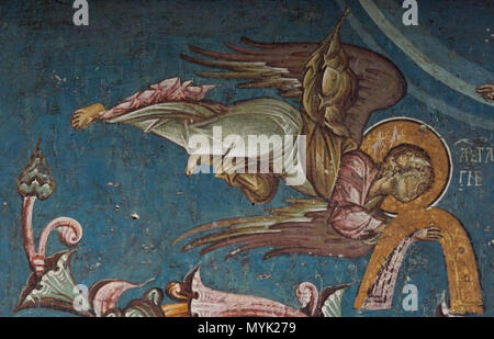 . Anglais : Détail de fresque Loza Nemanjića,Angel,Visoki Dečani,Serbie. 1346/1347. XIV siècle peintre serbe 331 Loza Nemanjica Decani b 2 Banque D'Images