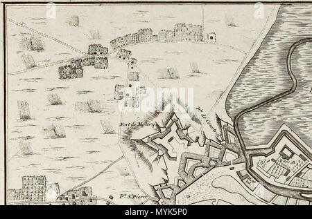 . Anglais : Site de Gand par Georges Louis Le Rouge . 29 février 2012. George Louis le rouge (*1707 - †1790) 343 Plan de Gand par Georges Louis Le Rouge, détail (0) Banque D'Images