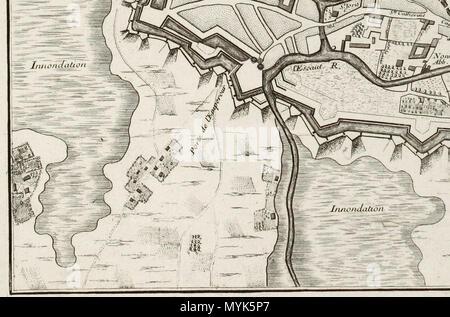 . Anglais : Site de Gand par Georges Louis Le Rouge . 29 février 2012. George Louis le rouge (*1707 - †1790) 343 Plan de Gand par Georges Louis Le Rouge, détail (6) Banque D'Images