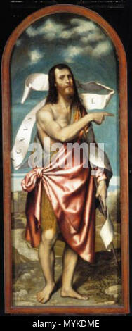 . Italiano : Moretto da Brescia, San Giovanni Battista. Pinacoteca del Castello Sforzesco, Milan. . 16ème siècle. voir le nom du fichier ou de la catégorie 370 Moretto, Giovanni Battista Banque D'Images