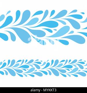 Goutte d'eau sur fond blanc.motif stylisé de gouttes bleu transparent Illustration de Vecteur