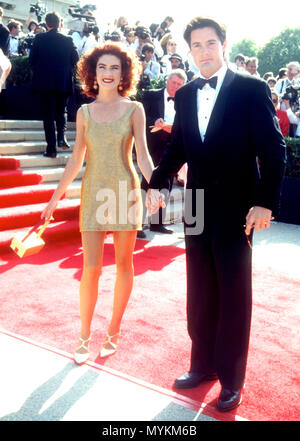 PASADENA, CA - 25 août : (L-R) L'actrice Lara Flynn Boyle et l'acteur Kyle MacLachlan assister à la 43e Primetime Emmy Awards annuel le 25 août 1991 à Pasadena Civic Auditorium à Pasadena, en Californie. Photo de Barry King/Alamy Stock Photo Banque D'Images