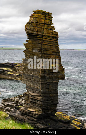 Une pile de la mer sur la rive de la baie de Sinclair Sinclair Girnigoe Castle, près de Wick, Caithness, en Écosse. 22 mai 2018. Banque D'Images