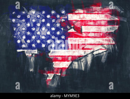 Plan de la ville de Detroit la peinture de l'oeuvre illustration Banque D'Images