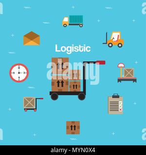 Service logistique set icons vector illustration design Illustration de Vecteur