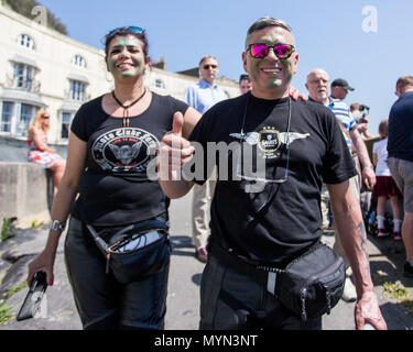 Les Motards de toute l'Europe se réunissent à Hastings nous célébrons 40 ans de la légendaire course de vélo au Mayday1066. La plus grande bretagne gratuitement pour participer au festival de moto, Mayday Bank Holiday weekend 2018 comprend : Atmosphère, voir Où : East Sussex, England, United Kingdom Quand : 07 mai 2018 Credit : Wheatley/WENN Banque D'Images