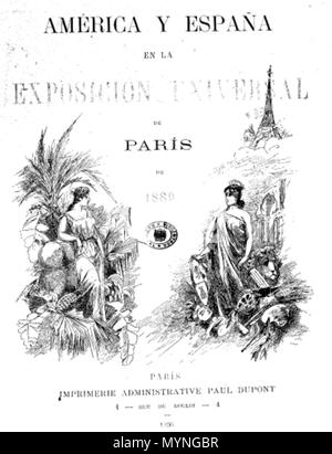 431 Portada de la revista América y España en la exposición Universal de 1889 (1890) Banque D'Images
