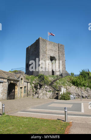 Château de Clitheroe, un donjon normand dans le centre de la ville. Banque D'Images